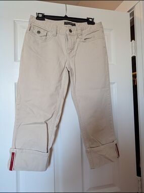 Banana Republic Beige Cram Capris Pants Sz 6 Vintage Y2K